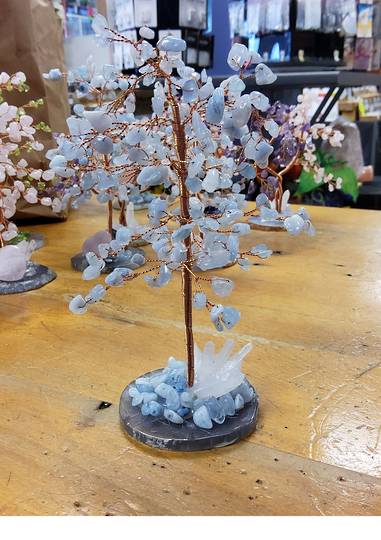 Aquamarine and Quartz Crystal Tree (Matt500)